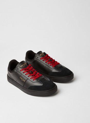Logo Printed Low Top Sneaker Black
