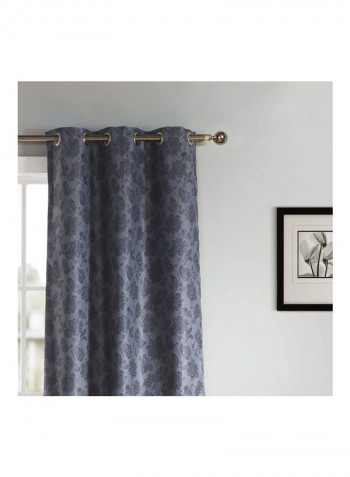 Set Of 2 Polyester Printed Window Curtain Slate Blue 84x54inch