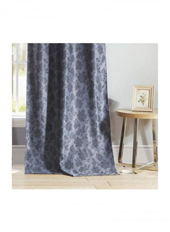 Set Of 2 Polyester Printed Window Curtain Slate Blue 84x54inch