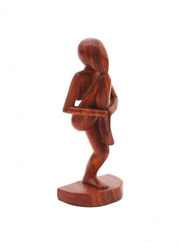 Single Prop Yoga Wood Statuette Brown 11.75x5x3.3inch