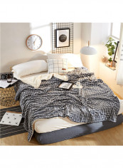 Checked Pattern Supple Bed Blanket Cotton Multicolour 150x200centimeter