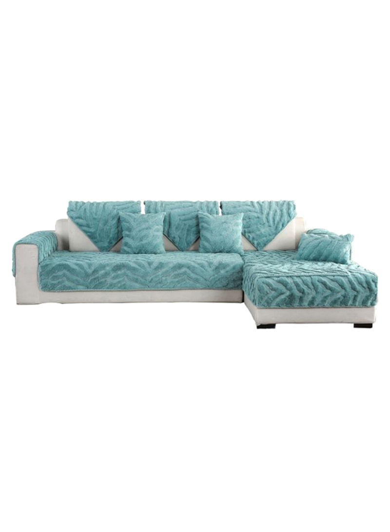 Simple Modern Thicken Anti-Slip Sofa Slipcover Blue 110x210centimeter