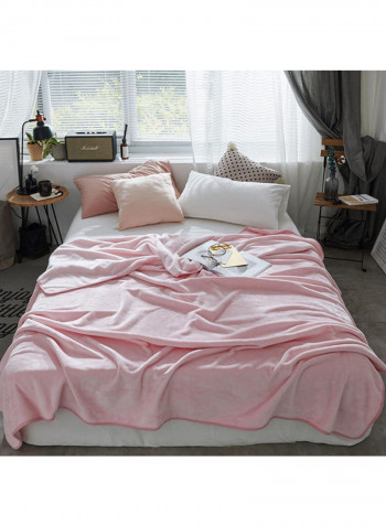 Soft Bed Blanket Comfortable Blanket Cotton Pink 200x230centimeter