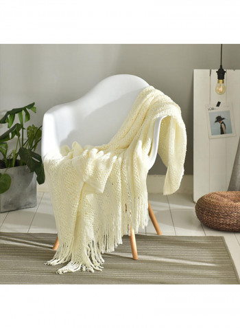Solid Color Soft Warm Bedding Polyester Beige 130x150centimeter
