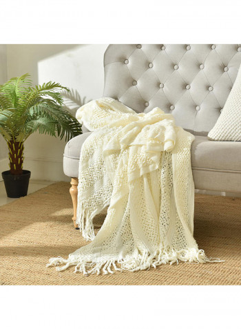 Solid Color Soft Warm Bedding Polyester Beige 130x150centimeter