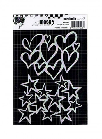 Hearts And Stars Mask White/Pink/Green