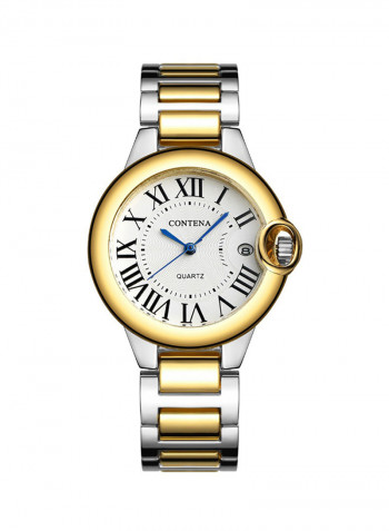 Women's Date Display Stainless Steel Analog Watch NSSB037007073