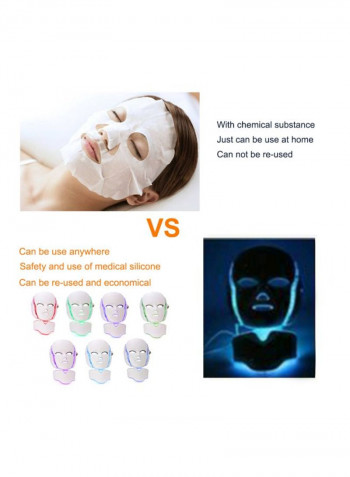 LED Optical Whitening Face Mask Instrument أبيض/أسود 230x200ملليمتر