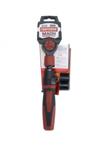 7-Piece Mach Socket Wrench Set Red/Silver