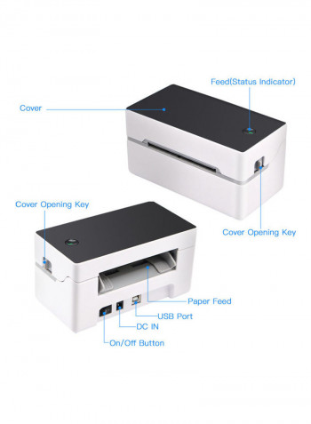 Desktop Label Printer Black/White