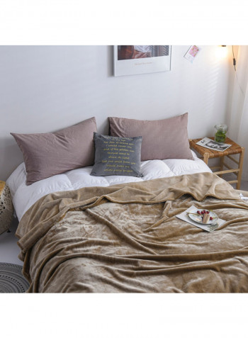 Soft Thicken Comfortable Bed Blanket Cotton Brown 200x230centimeter
