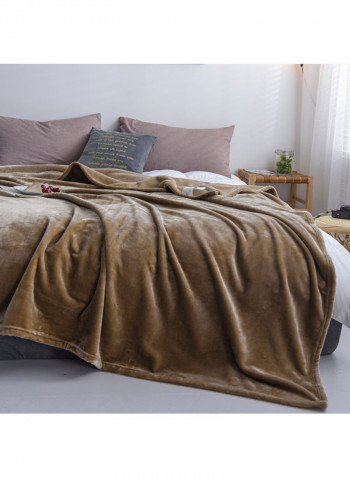 Soft Thicken Comfortable Bed Blanket Cotton Brown 200x230centimeter