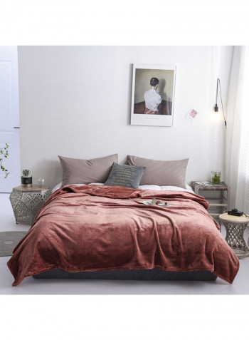 Soft Thicken Comfortable Bed Blanket Cotton Pink 200x230centimeter