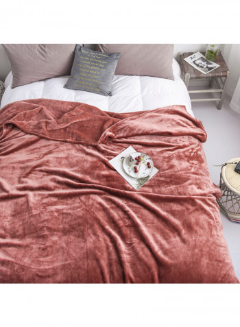 Soft Thicken Comfortable Bed Blanket Cotton Pink 200x230centimeter