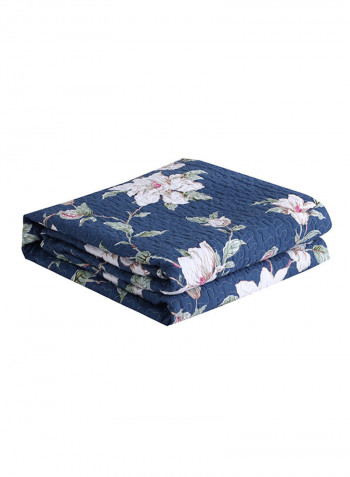 Soft Floral Pattern Bed Blanket Cotton Multicolour 200x220centimeter