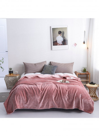 Soft Thicken Comfortable Bed Blanket Cotton Pink 200x230centimeter
