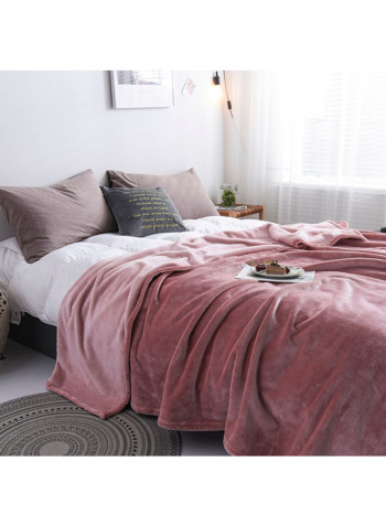 Soft Thicken Comfortable Bed Blanket Cotton Pink 200x230centimeter