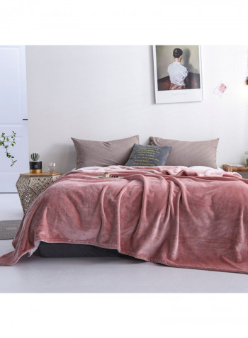 Soft Thicken Comfortable Bed Blanket Cotton Pink 200x230centimeter