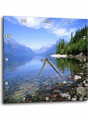 Glacier National Park Printed Analog Wall Clock Multicolour 15x15x0.1inch