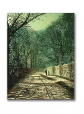 Tree Shadows In The Park Canvas Wall Art Multicolour 18 x 24inch