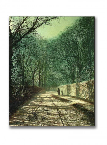 Tree Shadows In The Park Canvas Wall Art Multicolour 18 x 24inch