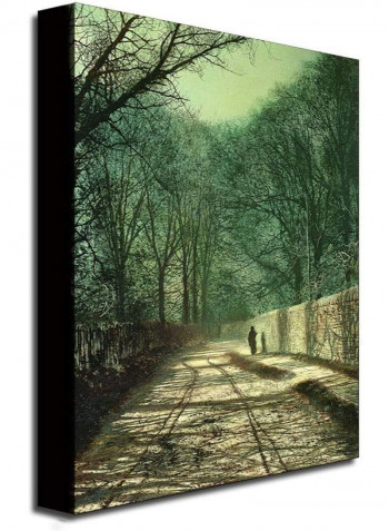 Tree Shadows In The Park Canvas Wall Art Multicolour 18 x 24inch