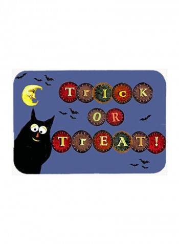 Trick Or Treat Kitty Halloween Kitchen Bath Mat Multicolour 11 x 11inch