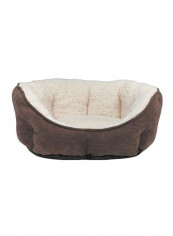 Pet Thermal Bolster Bed Brown/Beige 34inch