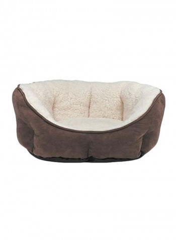 Pet Thermal Bolster Bed Brown/Beige 34inch