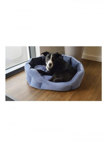 Water Resistant Quilted Bed Navy Blue 78centimeter