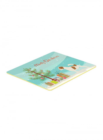 Jack Russell Terrier Merry Christmas Tree Kitchen/Bath Mat Multicolour 11 x 11inch
