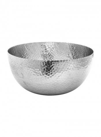 Hammered Aluminum Petal Bowl Silver 14x14x7inch