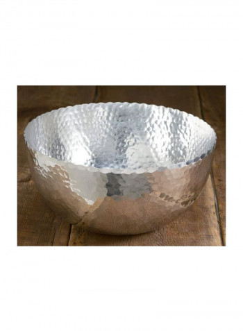 Hammered Aluminum Petal Bowl Silver 14x14x7inch