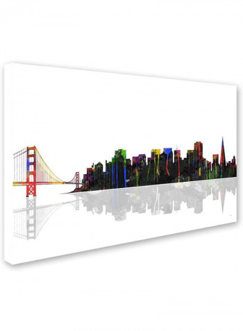 San Francisco California Skyline Canvas Wall Art Multicolour 16 x 24inch