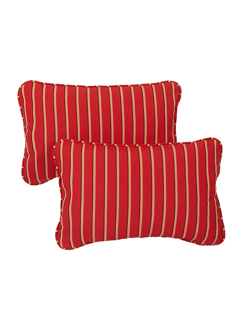 Set Of 2 Sunbrella Corded Pillow Red 13 x 20inch