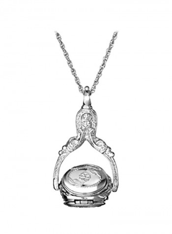 Silver Plated Rotating Trio Locket Necklace