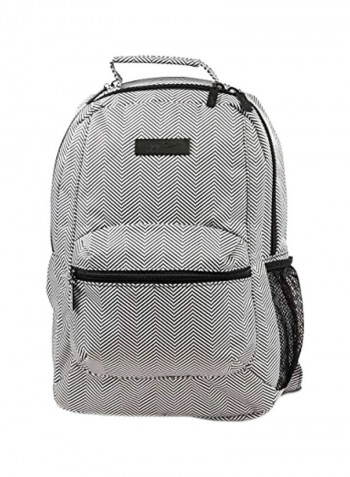 Polyester Printed Backpack Black/White