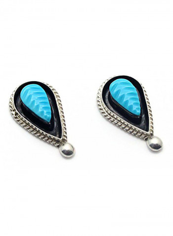 Turquoise Leaf Stud Earrings