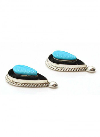 Turquoise Leaf Stud Earrings