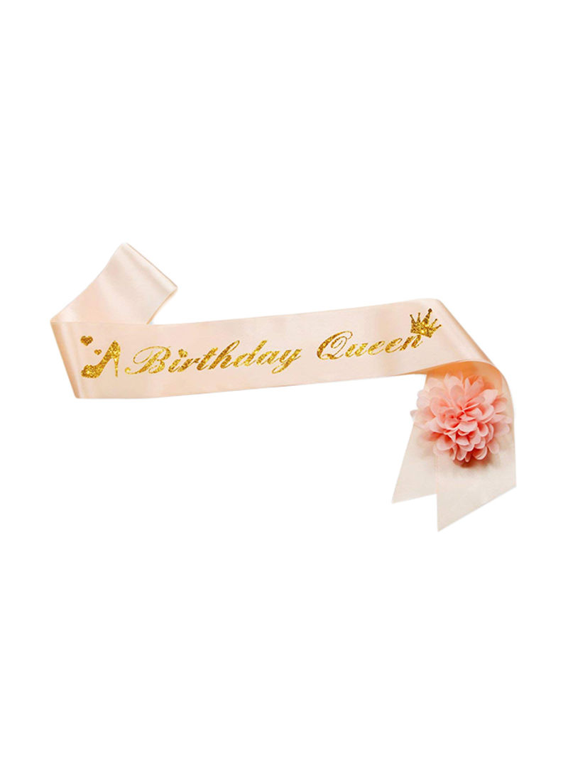 Birthday Queen Printed Sash With Flower 3.15 x 31.5inch