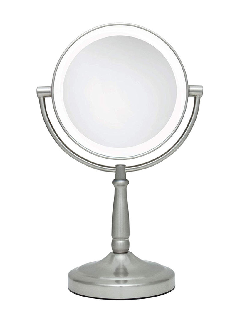 Dual-Sided Magnifying Vanity Mirror Silver/Clear 22.9 x 35.6 x 14.7centimeter