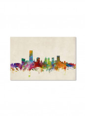 Ohio Map Canvas Wall Art multicolour 14 x 19inch