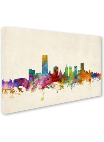 Ohio Map Canvas Wall Art multicolour 14 x 19inch