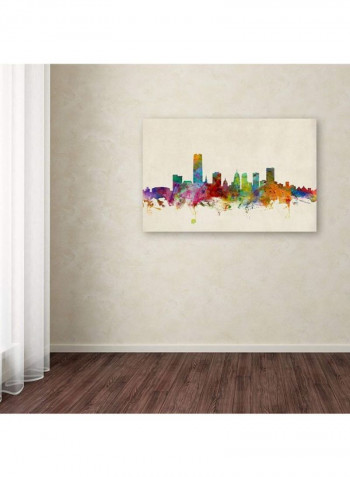 Ohio Map Canvas Wall Art multicolour 14 x 19inch