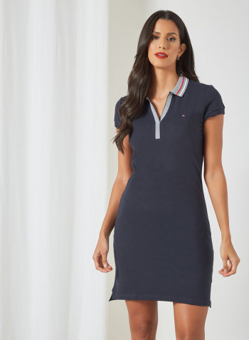 Slim Fit Polo Dress Desert Sky