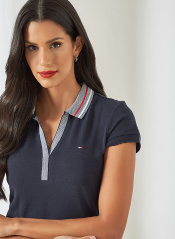 Slim Fit Polo Dress Desert Sky
