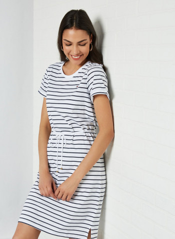 Striped Dress White