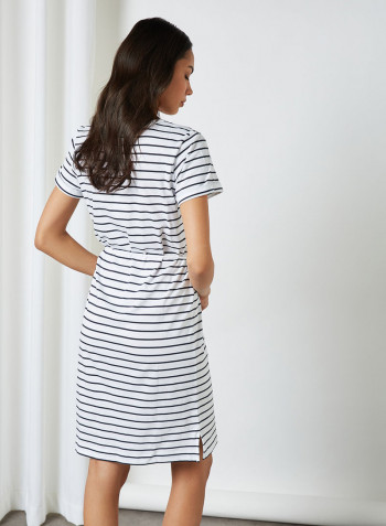 Striped Dress White