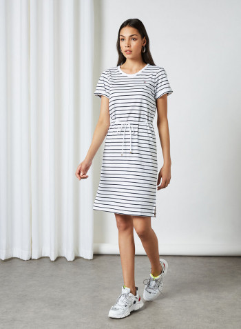 Striped Dress White