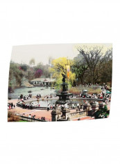Bethesda Fountain Canvas Wall Painting White/Black/Brown 36x48inch